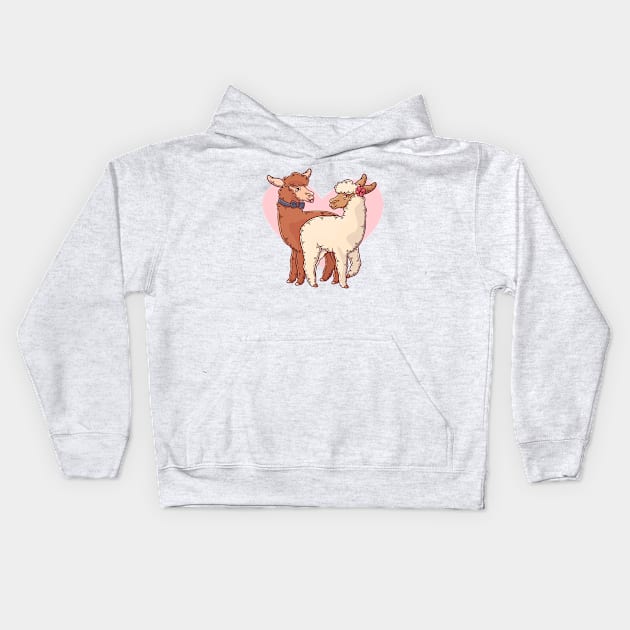 Lama Couple Cute Kids Hoodie by Mako Design 